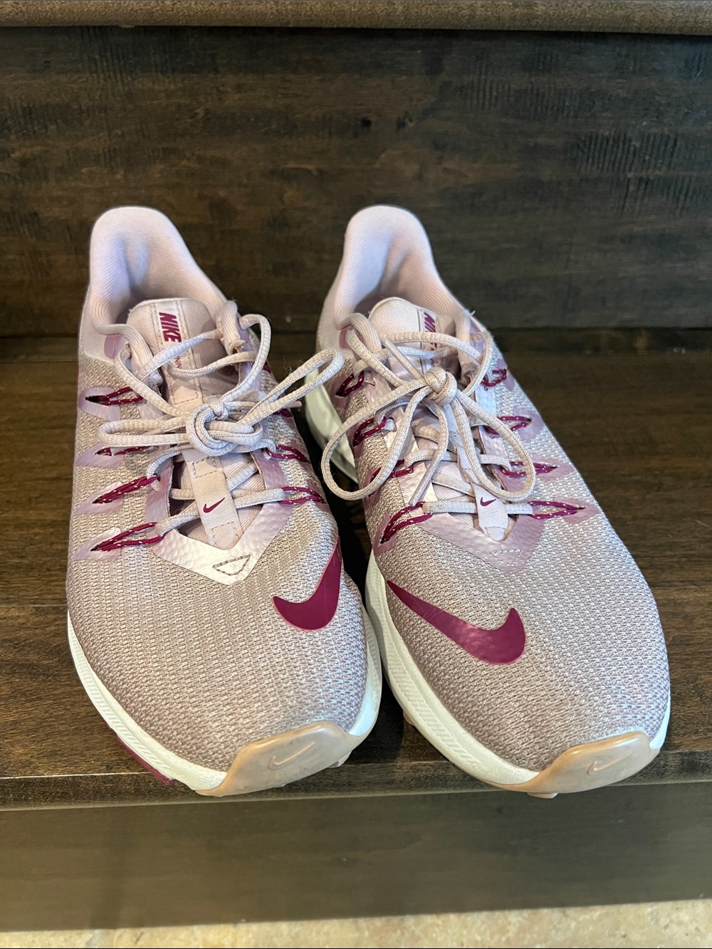 Nike Women's Mauve Running Shoes with Magenta Swoosh 7.5